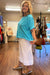 White Cotton Gauze Capri