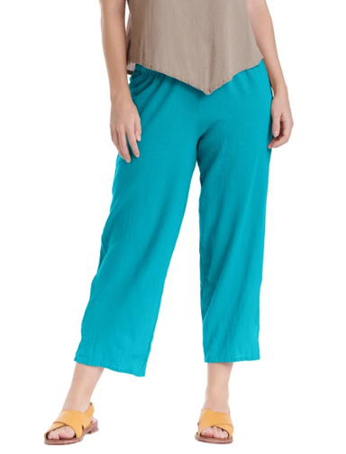 Cloud Teal Gauze Crop Pant