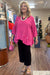 Fuchsia Cotton Gauze Pocket Top
