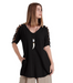 Waterfall Black Cotton Gauze Top