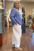 White Ankle Length Cotton Gauze Pant