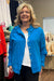 Turquoise Fringe Hem Gauze Jacket