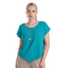 Teal Scoop Neck Gauze Tee