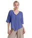 Lavender Split Neck Gauze Top
