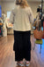 Beige V-Neck Cotton Gauze Top