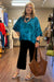 Cotton Gauze Top in Washed Peacock