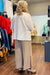 Taupe Wide Leg Cotton Gauze Pant