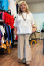 White Button Collar Cotton Gauze Top