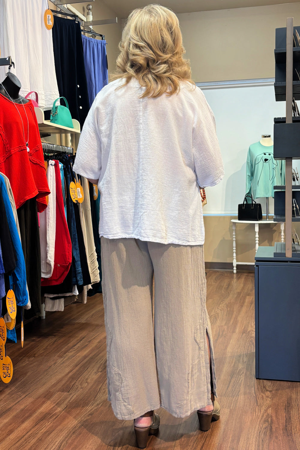 White Button Collar Cotton Gauze Top
