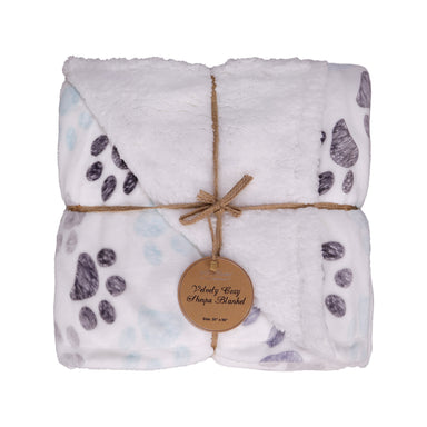 Paw Print Velvety Fleece Robe