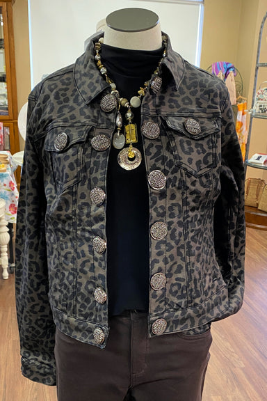 Leopard Faux Leather Jacket