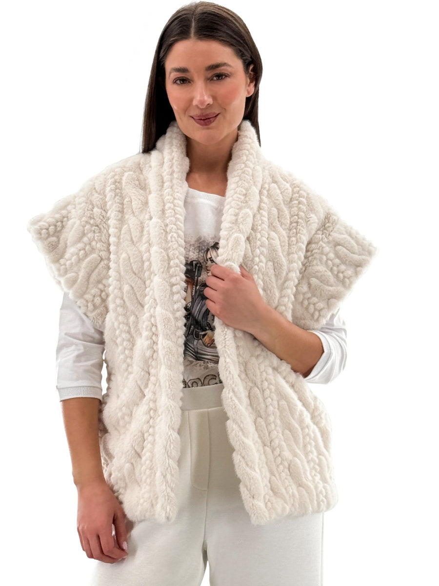 Cream Faux Fur Vest