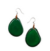 Emerald Green Tagua Nut Slice Earrings