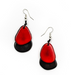 Red & Black Tagua Nut Earrings