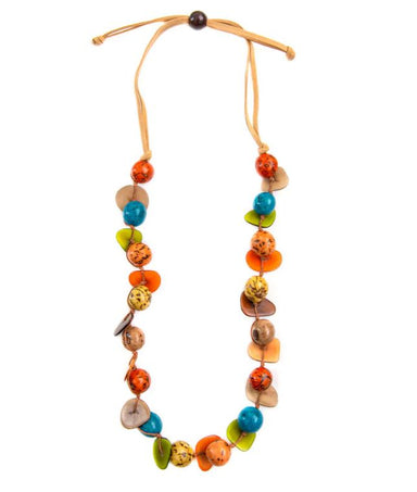 Orange Combo Tagua Necklace