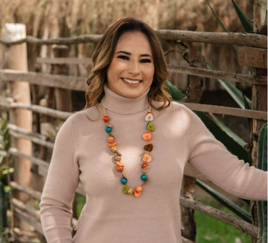 Orange Combo Tagua Necklace