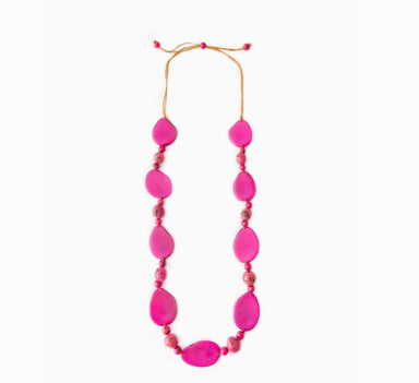 Fuchsia Long Tagua Necklace