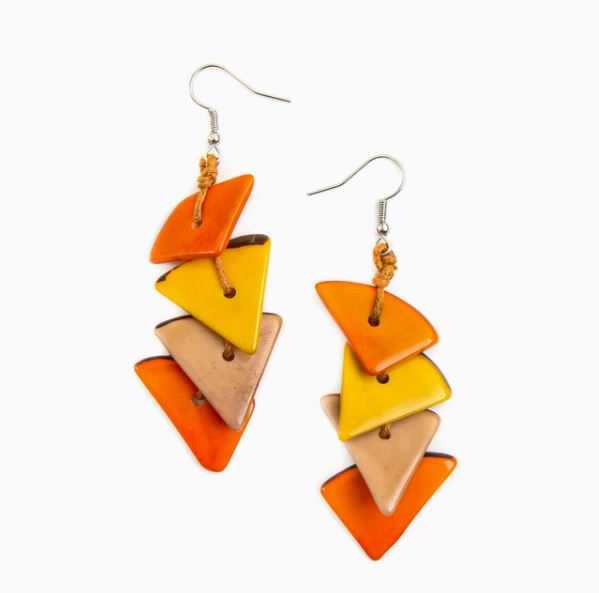 Fuji Orange Combo Earrings