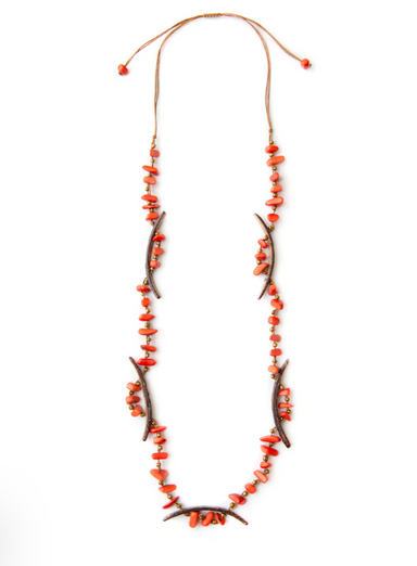 Poppy Coral Tagua Necklace