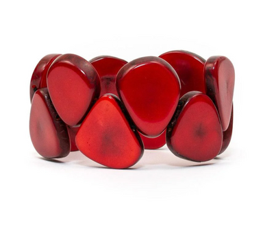 Red Tagua Slices Bracelet