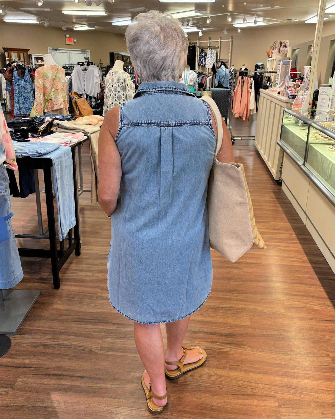 Sleeveless Denim Dress