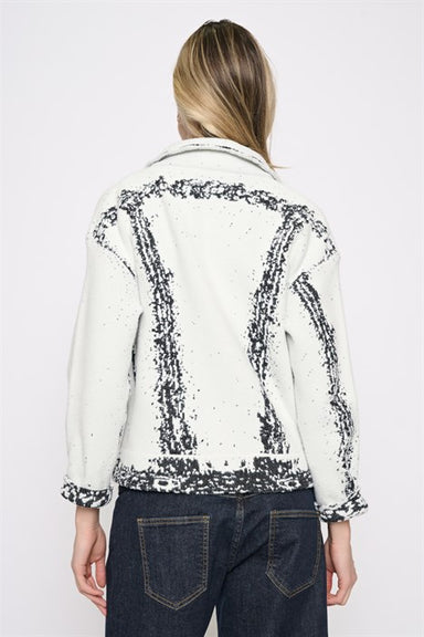 Off White & Black Knit Jacket