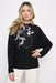 Black & Off White Embellished Sweater