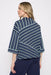 Teal Stripe Funnel Neck Sweater