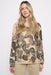 Leaf Print Lightweight Sweater
