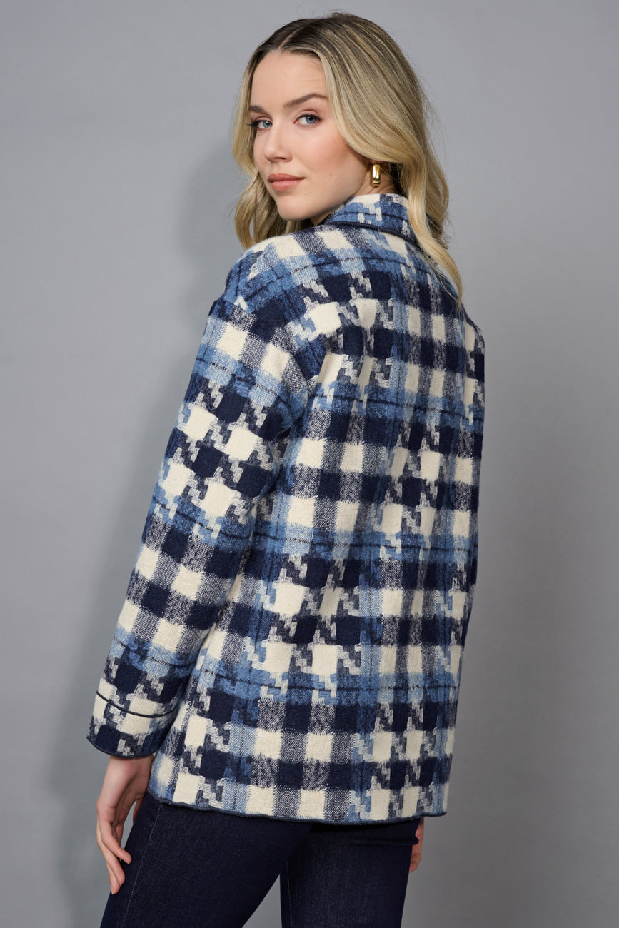 Slate Blue Button Front Jacket