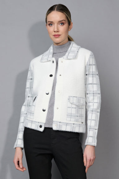 Winter White & Grey Short Coat