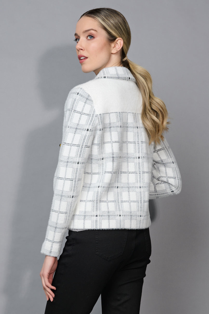 Winter White & Grey Short Coat