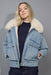 Fur Collar Zip Up Denim Jacket
