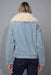 Fur Collar Zip Up Denim Jacket