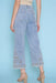 Sand Embroidered Floral Crop Jeans
