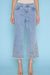 Sand Embroidered Floral Crop Jeans
