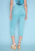 Light Teal Cuffed Cropped Jean