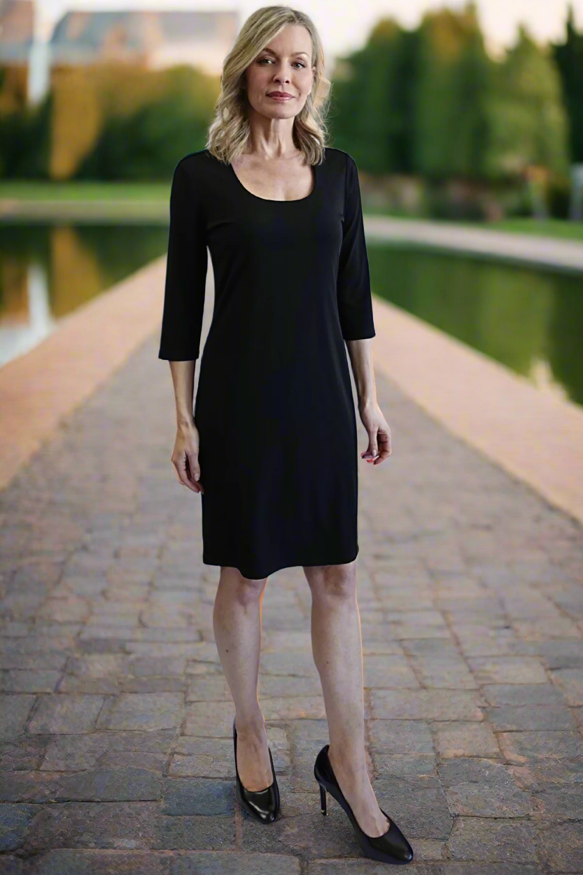 Black Lined Oval Neck Dress Fabulous Female Boutique Black Lined Oval Neck Dress Fabulous Female Boutique