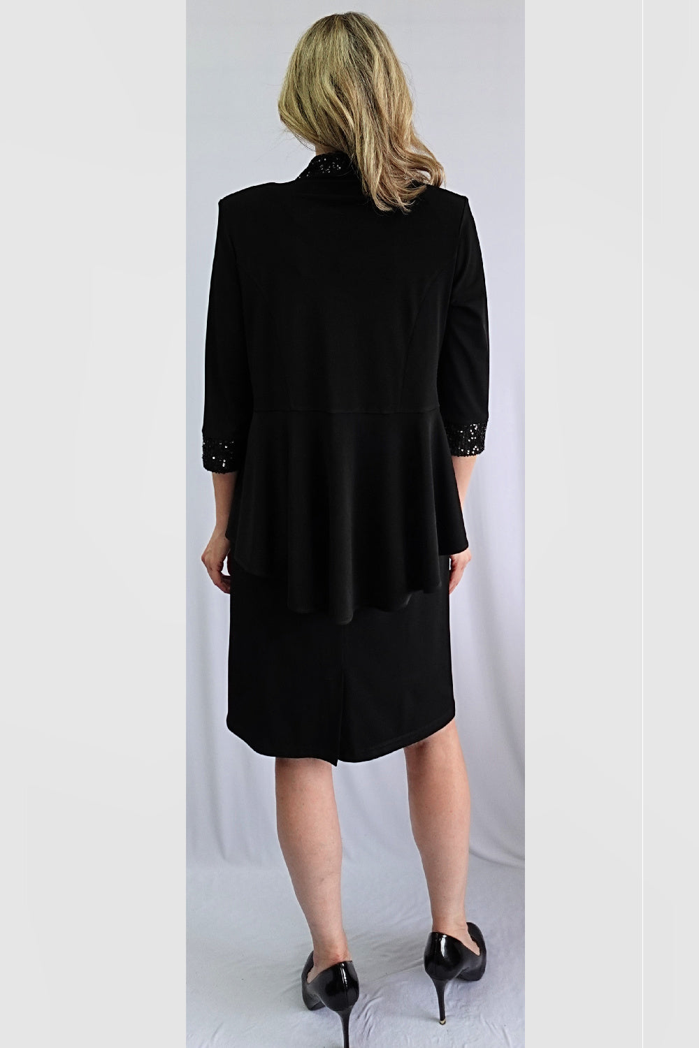 Sequin Trim Black Dress & Jacket Fabulous Female Boutique Sequin Trim Black Dress & Jacket Fabulous Female Boutique