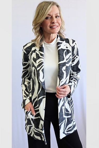 Black & White Lapel Jacket