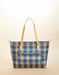 Zip Travel Tote Plaid Navy