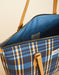 Zip Travel Tote Plaid Navy