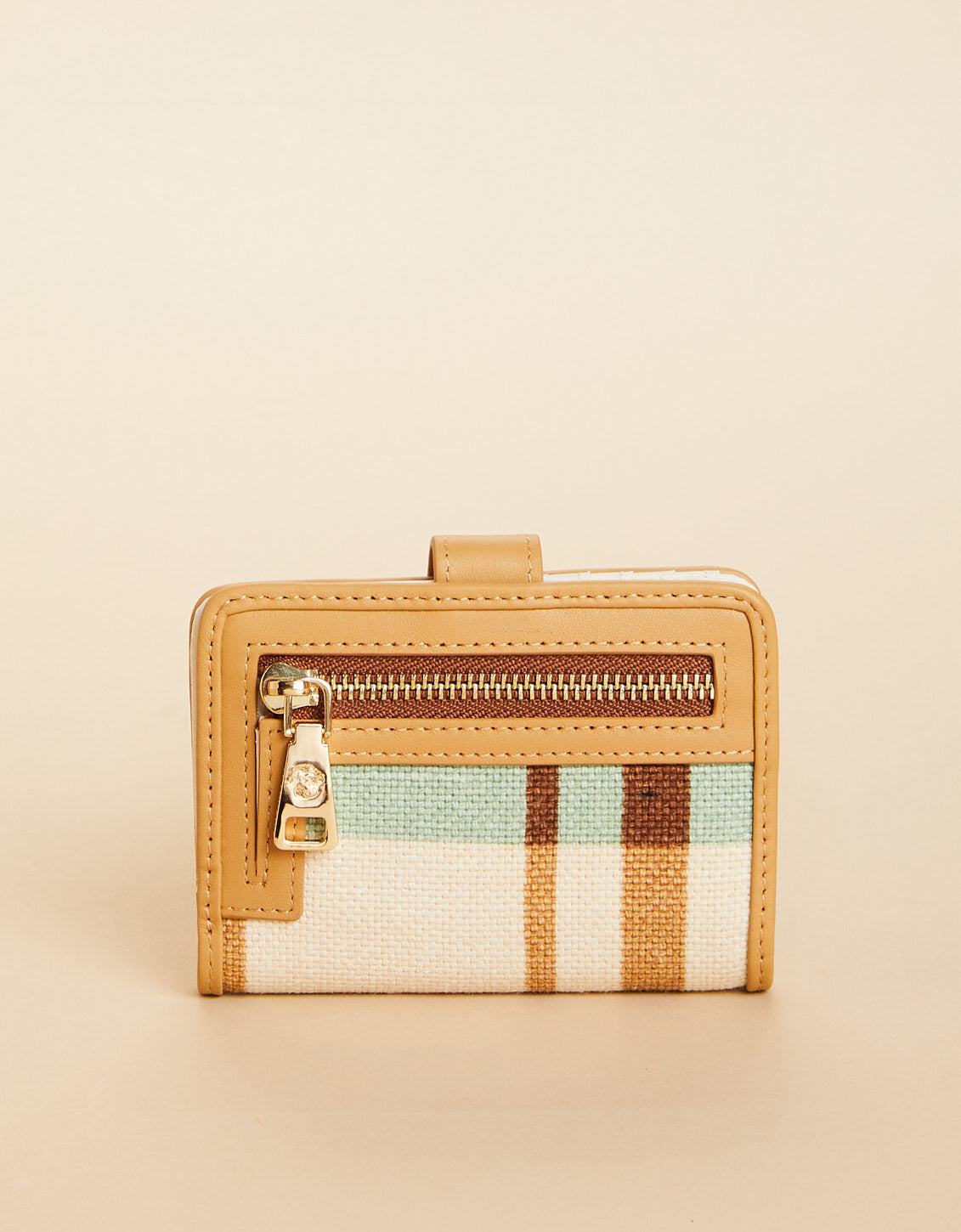 League Mini Wallet Plaid Cream