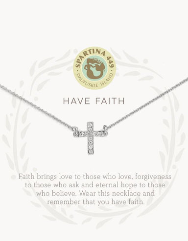 Sea La Vie Faith Cross Silver Necklace