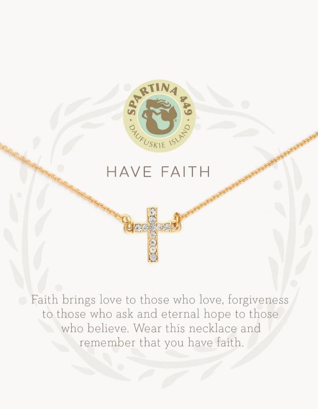 Sea La Vie Have Faith Cross Gold Necklace