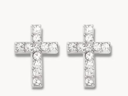 Sea La Vie Silver Cross Stud Earrings