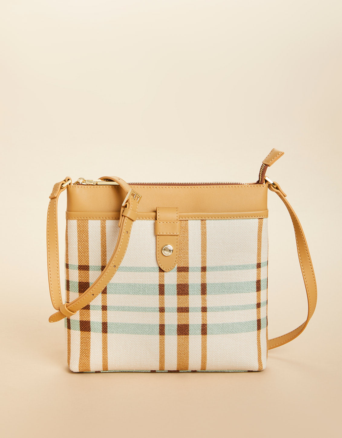 Pocket Hipster Plaid Cream