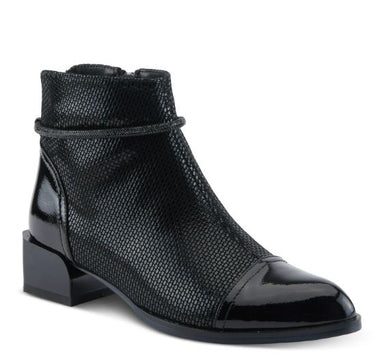 Shelbi Black Leather Bootie