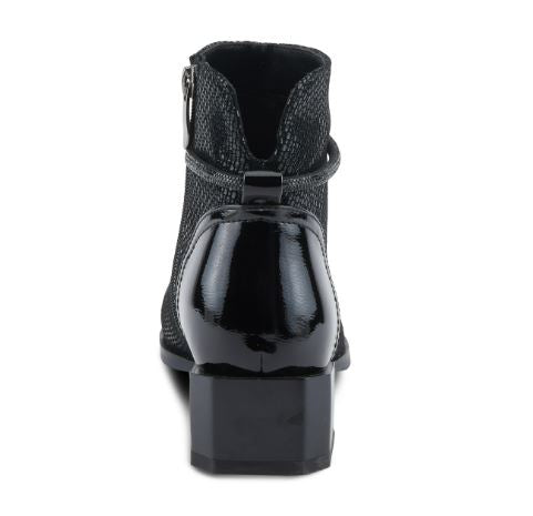 Shelbi Black Leather Bootie