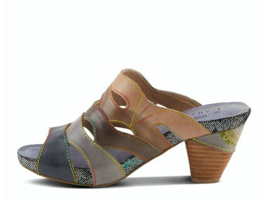 Pita Leather Stacked Heel Sandal